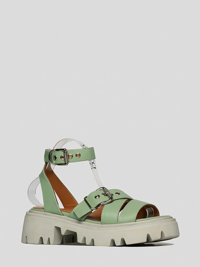 Сандалии 136425 женские цвет мятный, натуральная кожа 136425          | 1