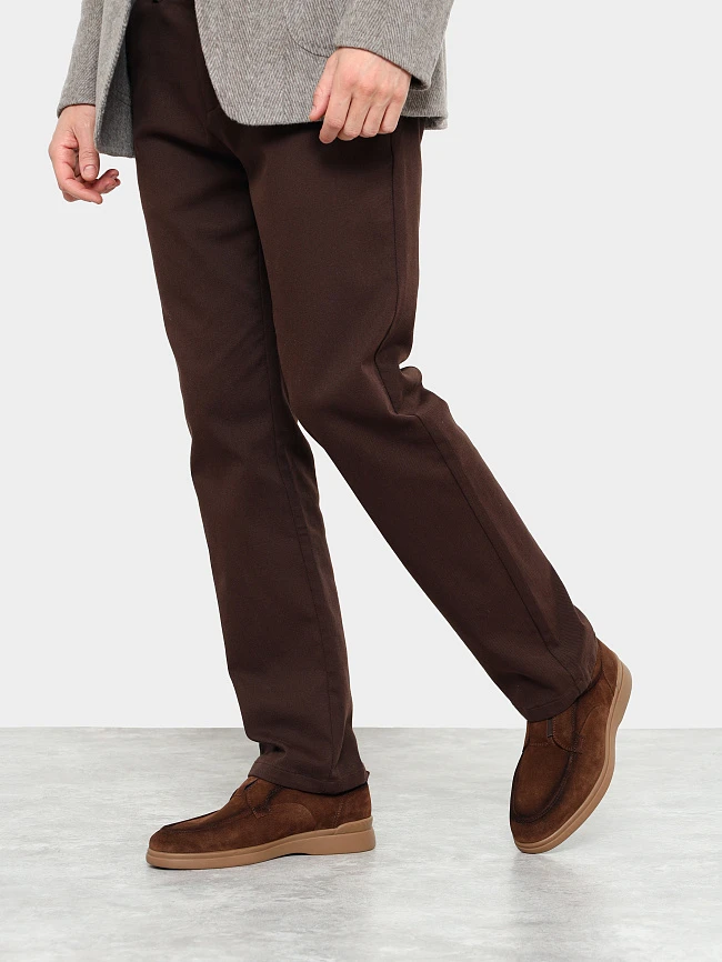 Лоферы мужские всесезонные, цвет коричневый, натуральный спилок M801215 | 7