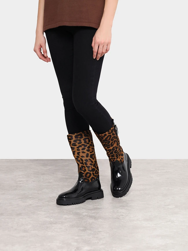 Сапоги женские демисезонные, цвет черный, натуральная масляная кожа/натуральный мех (пони) 1820966 | 7