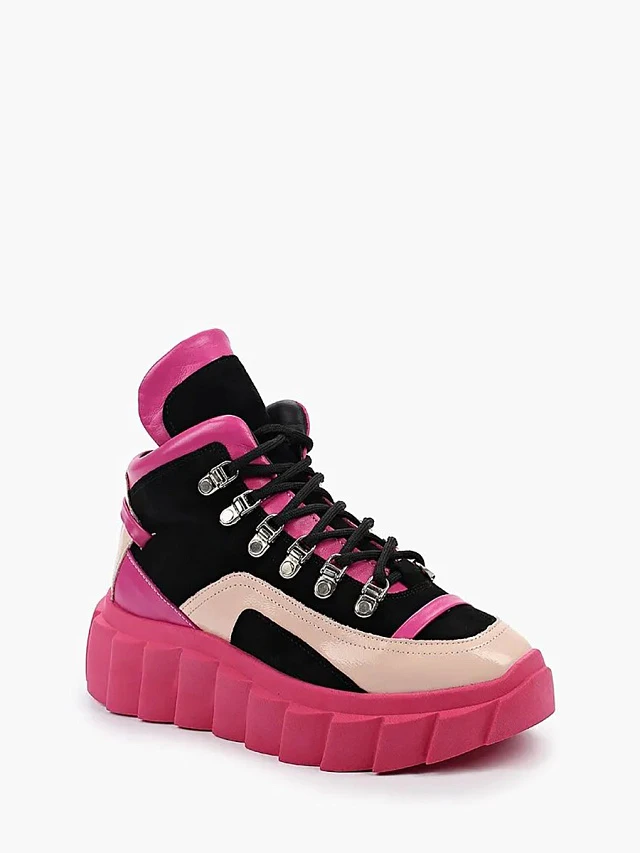 Кроссовки женские демисезонные, цвет фуксия, натуральная кожа 136589 | 1