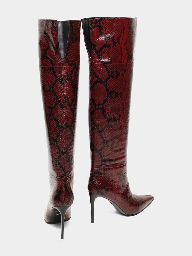 Сапоги женские демисезонные, цвет бордовый, натуральная кожа 1494663 | 4