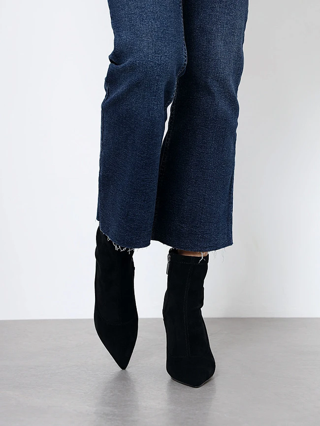 Полусапоги женские демисезонные, цвет черный, искусственный велюр 1396531P | 9