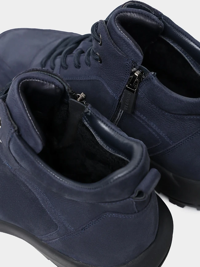 Ботинки мужские зимние, цвет синий, натуральный нубук M1782613M | 6