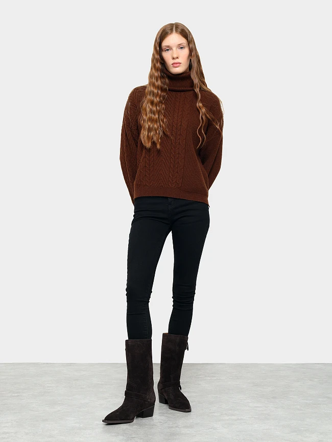 Сапоги женские демисезонные, цвет коричневый, натуральный спилок 1731183 | 12