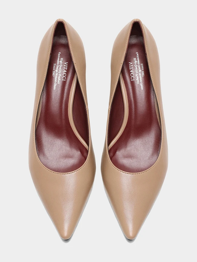 Туфли женские всесезонные, цвет бежевый, искусственная кожа 6550339 | 4