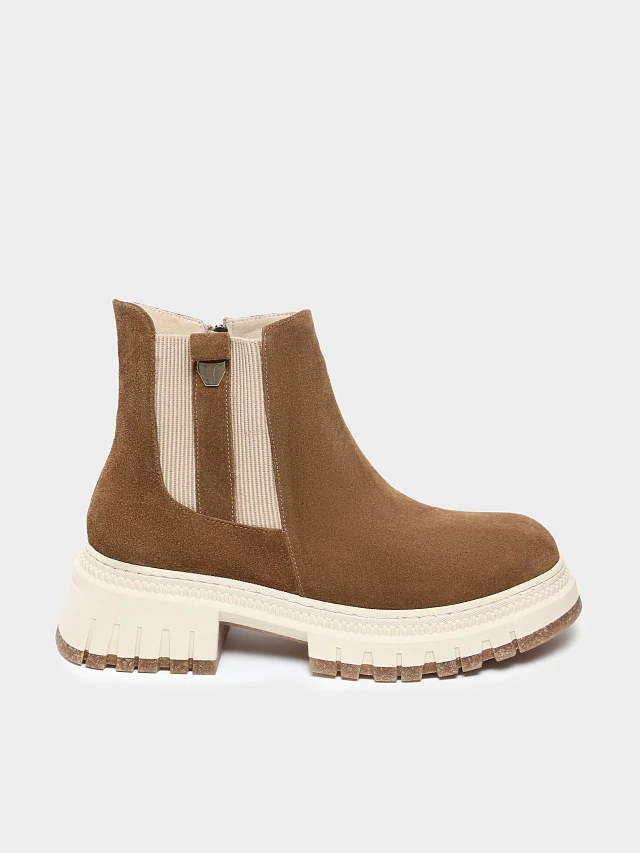 Ботинки женские демисезонные, цвет коричневый, натуральный спилок 887056 | 1