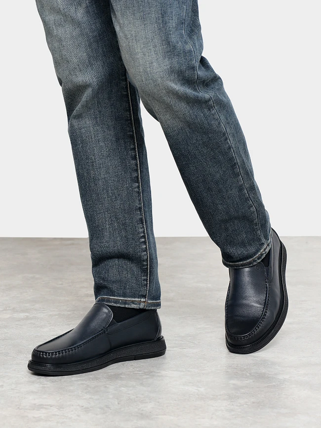 Мокасины мужские демисезонные, цвет синий, натуральная кожа M801204 | 7