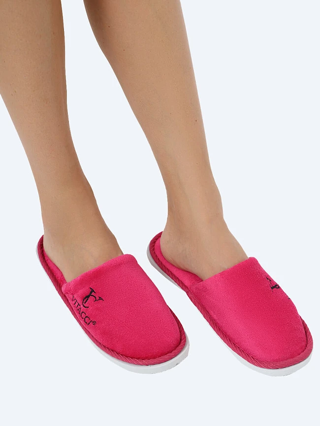 Тапочки унисекс для дома, цвет фуксия, текстиль SLIP01 | 8
