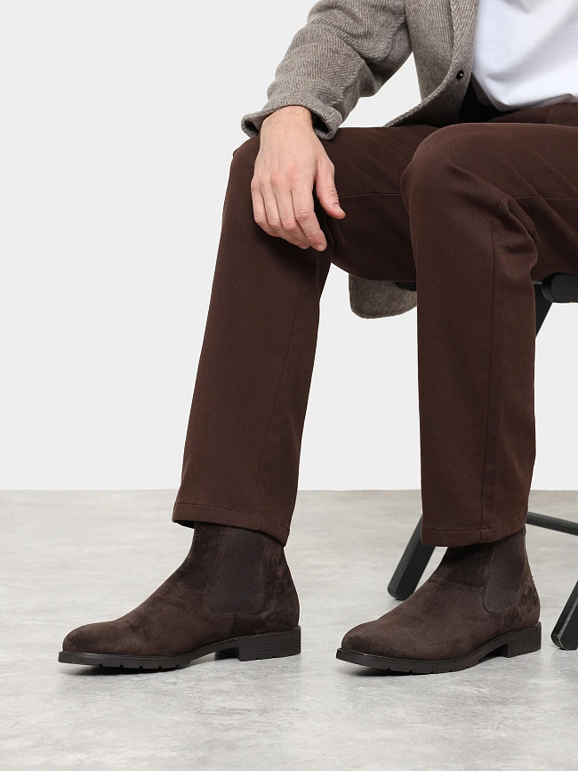 Ботинки мужские демисезонные, цвет коричневый, натуральный велюр M1023009 | 10