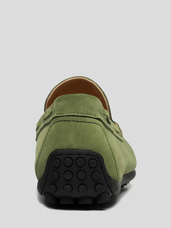 Мокасины мужские демисезонные, цвет зеленый, натуральный спилок M253233 | 5