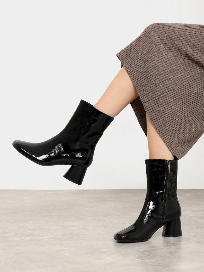 Полусапоги женские всесезонные, цвет черный, натуральный наплак 642222 | 7