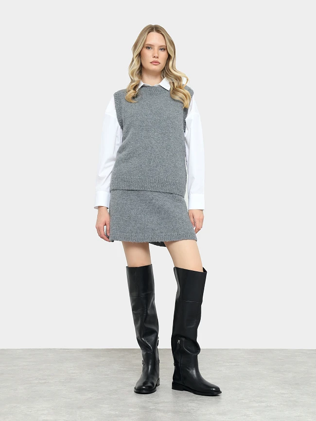 Ботфорты женские зимние, цвет черный, натуральная кожа 1494633M | 10