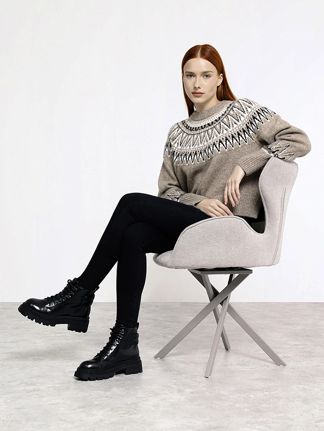 Ботинки женские зимние, цвет черный, натуральная масляная кожа 1013344M | 10