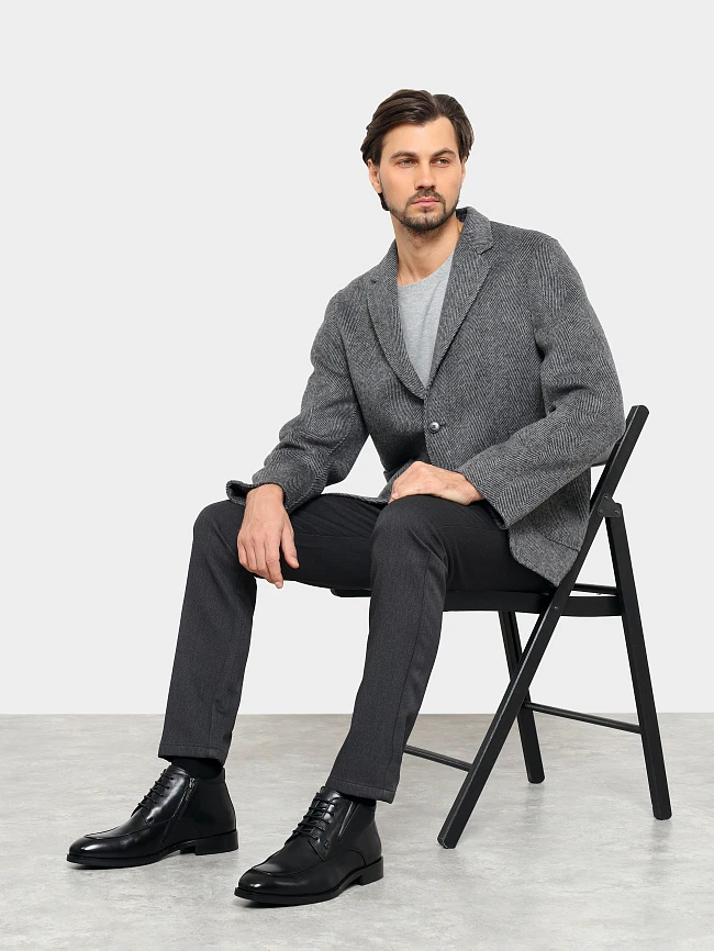 Ботинки мужские демисезонные, цвет черный, натуральная кожа M1022999 | 11