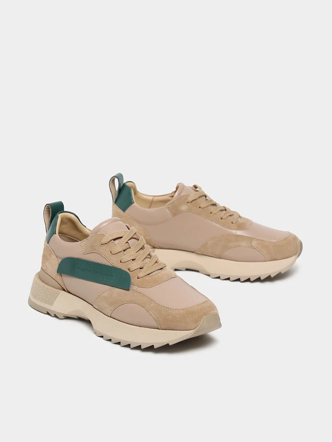 Кроссовки женские демисезонные, цвет бежевый, натуральная кожа/натуральный спилок 1013398 | 3