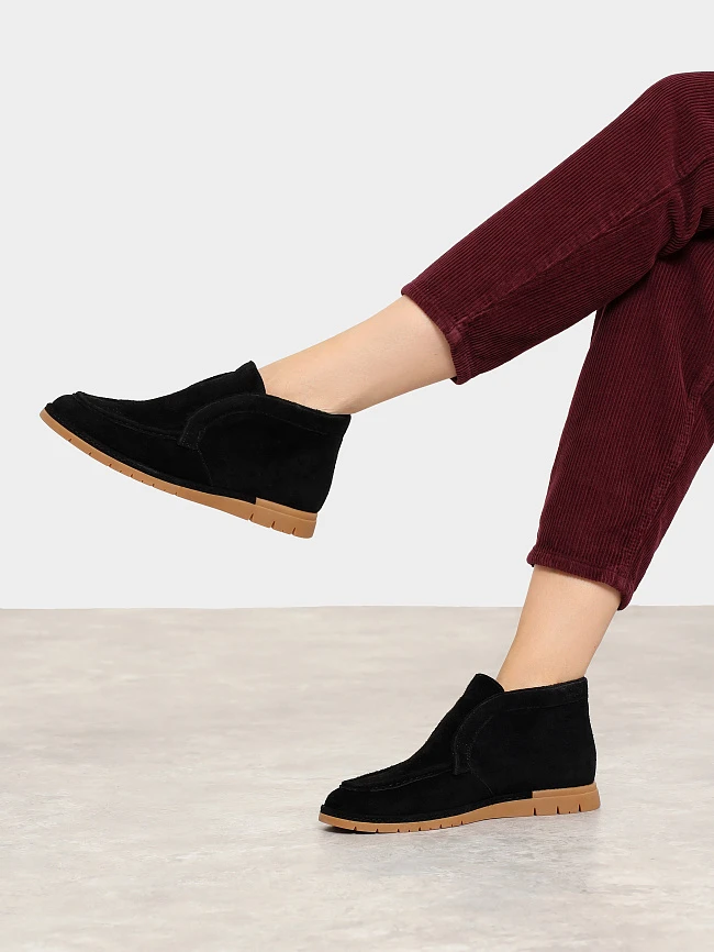 Лоферы женские демисезонные, цвет черный, натуральный спилок 1821545 | 6