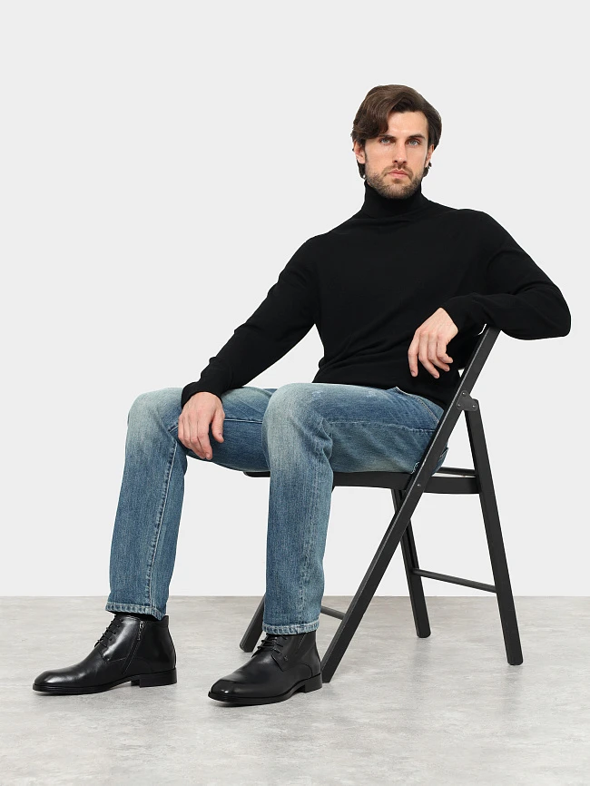 Ботинки мужские демисезонные, цвет черный, натуральная кожа M1022993 | 11