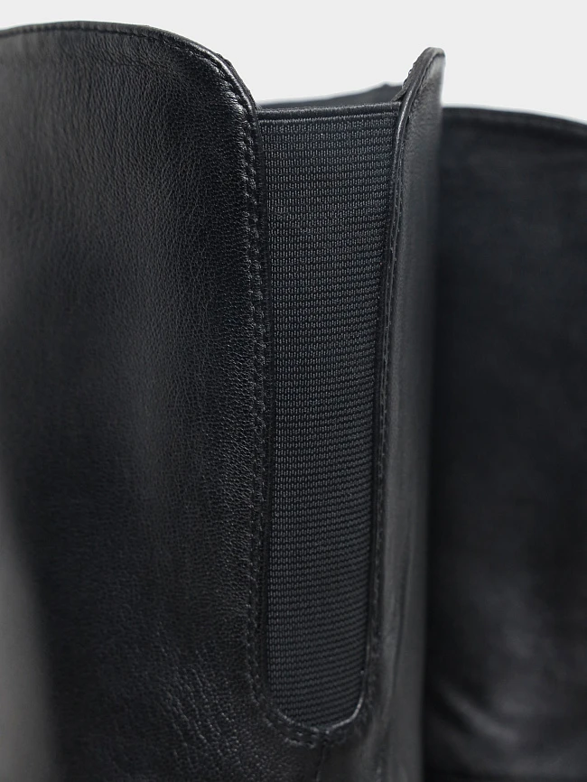 Ботфорты женские демисезонные, цвет черный, натуральная кожа 1730130 | 6