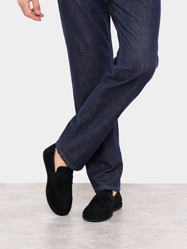 Лоферы мужские демисезон; лето;, цвет черный, натуральный велюр M254429 | 7