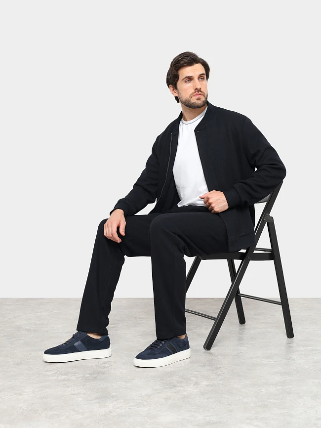 Кеды мужские демисезонные, цвет синий, натуральная кожа/натуральный спилок M253697-1 | 11