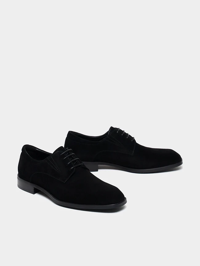 Полуботинки мужские всесезонные, цвет черный, натуральный велюр M1022945 | 3