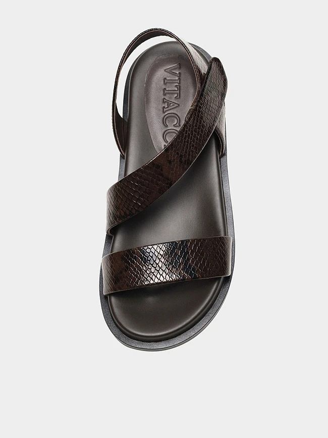 Сандалии женские летние, цвет коричневый, натуральная кожа 1821782 | 4