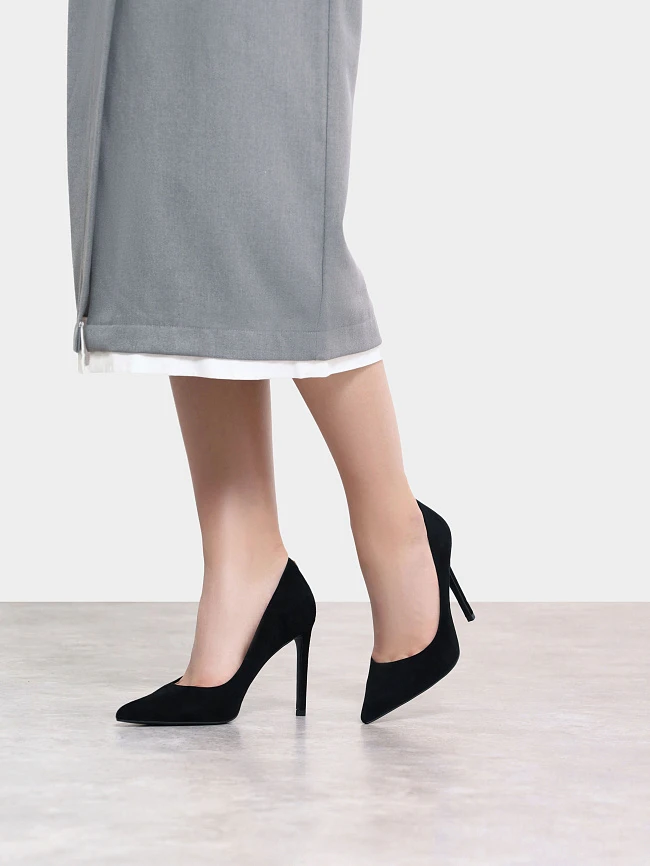 Туфли женские всесезонные, цвет черный, натуральный велюр 1493600 | 7