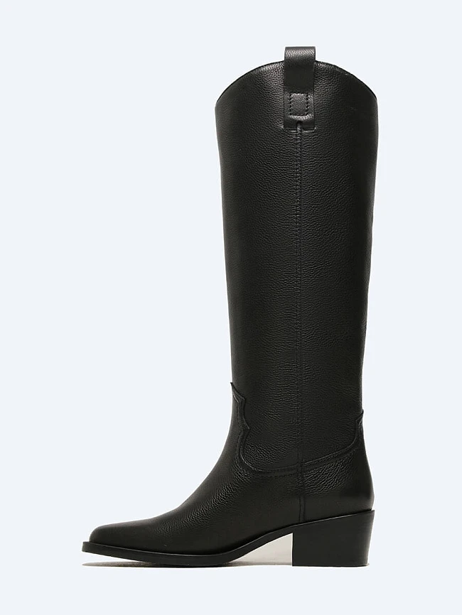 Сапоги женские демисезонные, цвет черный, натуральная кожа 1493848 | 3