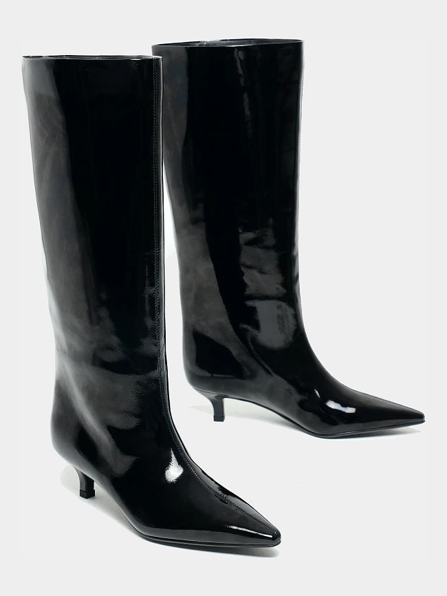 Сапоги женские демисезонные, цвет черный, натуральный наплак 1013760 | 3