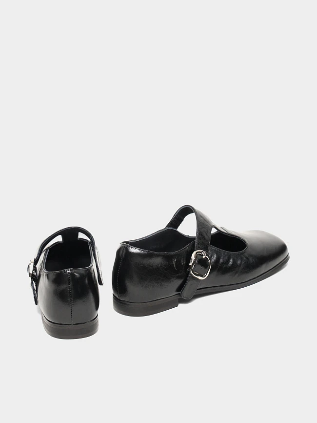 Балетки женские всесезонные, цвет черный, натуральная масляная кожа 7210419 | 3