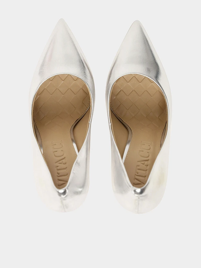 Туфли женские всесезонные, цвет серебряный, натуральная кожа 496266P | 5