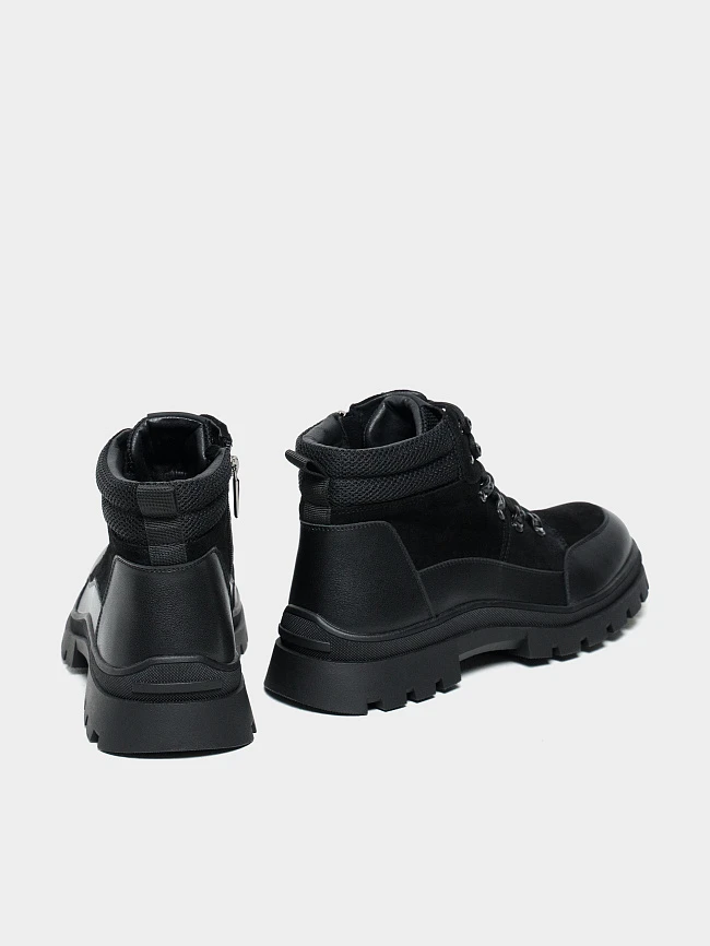 Ботинки мужские зимние, цвет черный, натуральный спилок/натуральная кожа и полимерные материалы M24VC050M | 3