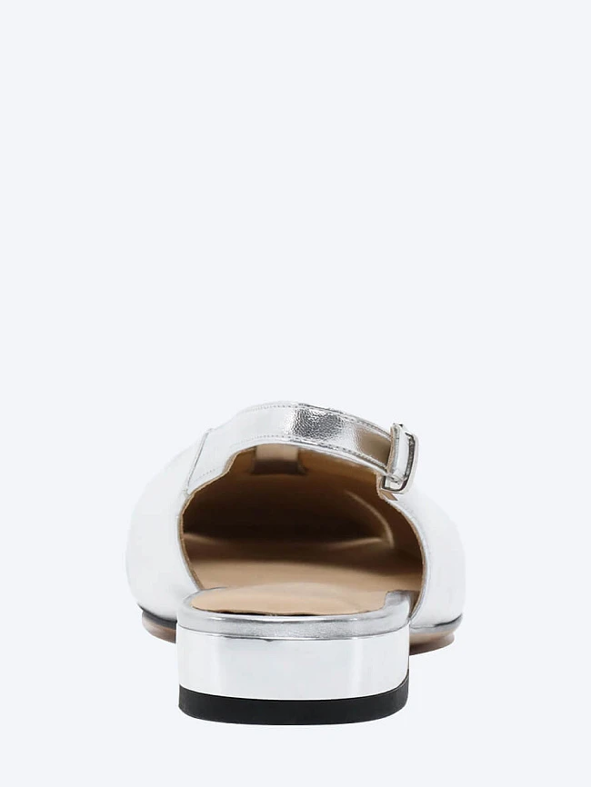 Туфли женские летние, цвет серебряный, натуральная кожа и полимерные материалы 1848586 | 5