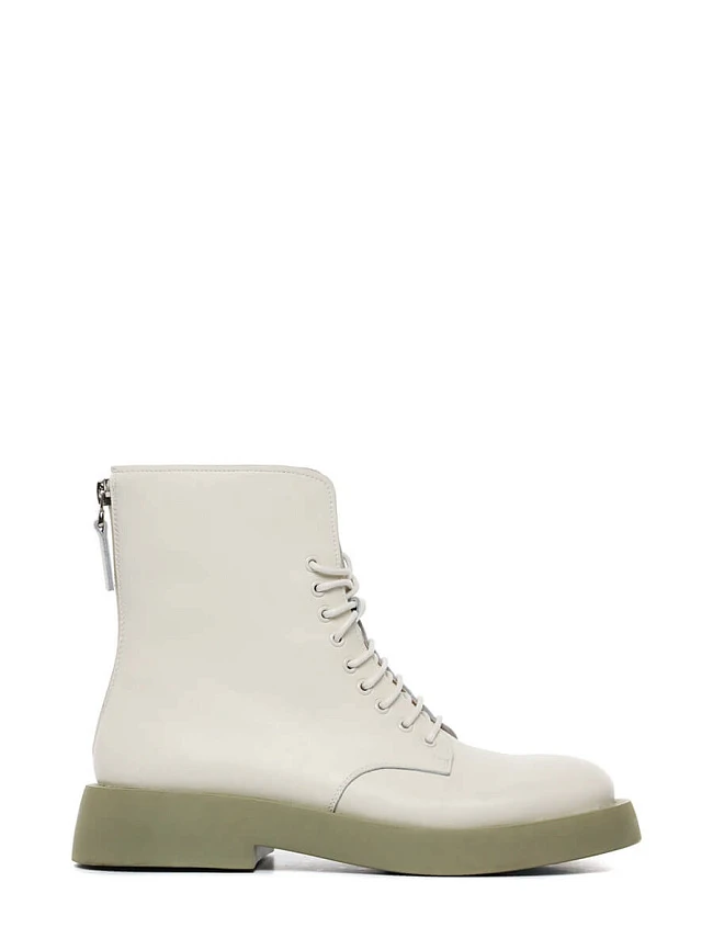 Ботинки 1845272 женские цвет молочный, натуральная кожа и полимерные материалы 1845272         | 2