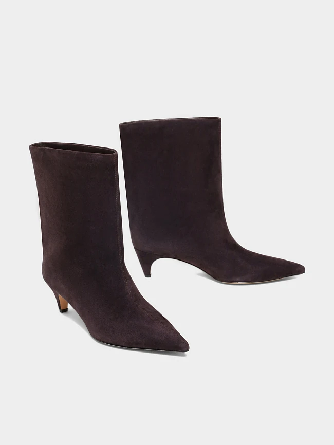 Полусапоги женские всесезонные, цвет фиолетовый, натуральный велюр 497212 | 3