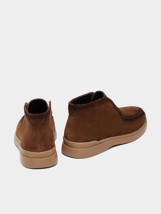 Лоферы мужские демисезонные, цвет коричневый, натуральный спилок M801222 | 4