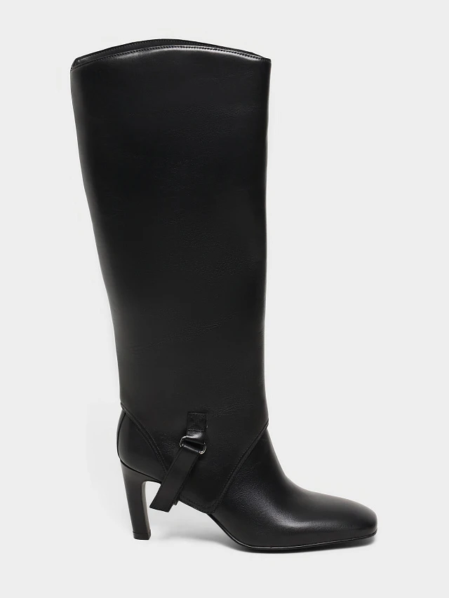 Сапоги женские демисезонные, цвет черный, натуральная кожа 1731100 | 1