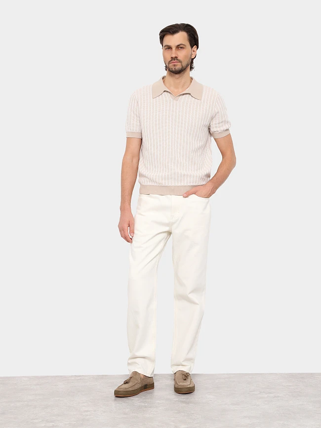 Лоферы мужские демисезон; лето;, цвет бежевый, натуральный спилок M254446 | 8