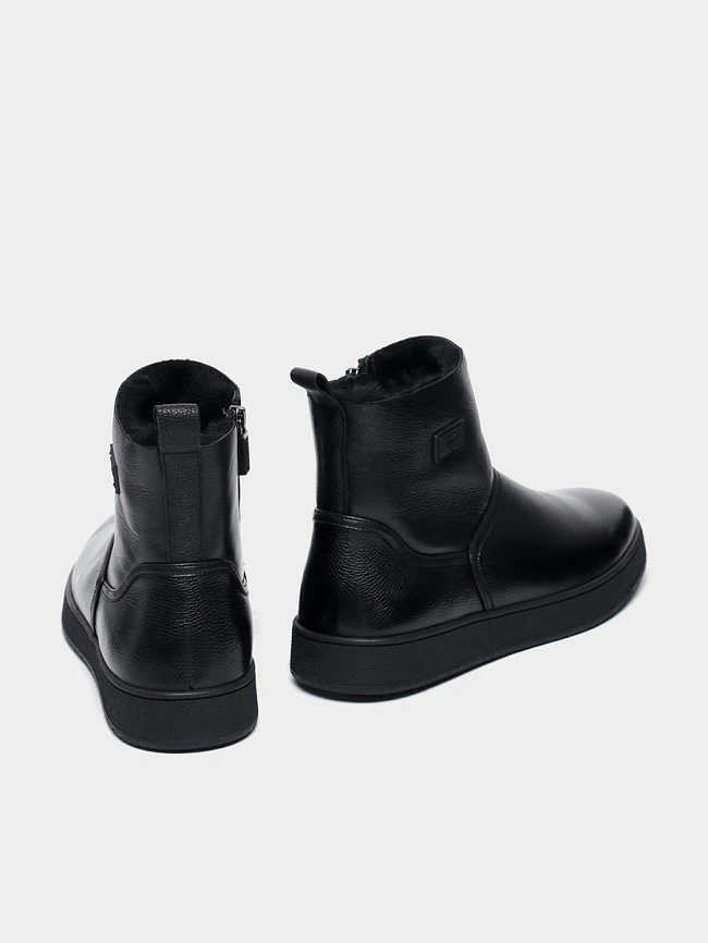 Полусапоги мужские зимние, цвет черный, натуральная кожа M254259M | 3