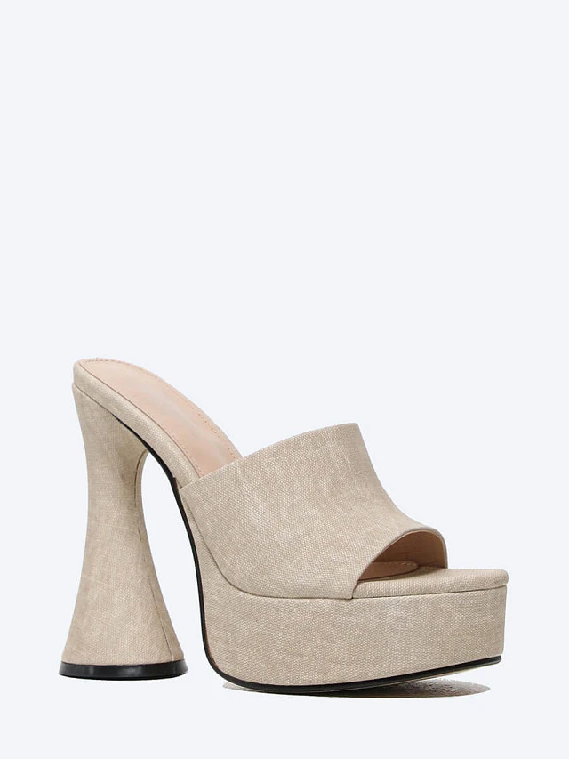 Сабо женские летние, цвет бежевый, текстиль 2390657 | 1