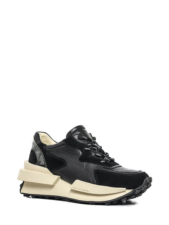 Кроссовки 1890001 женские цвет черный, натуральная кожа/натуральный велюр 1890001         | 1