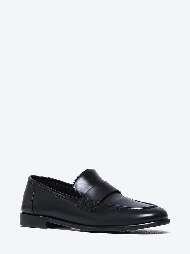 Лоферы женские всесезонные, цвет черный, натуральная кожа 7990183 | 1