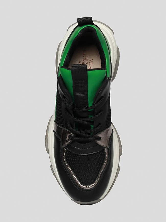 Кроссовки женские демисезонные, цвет черный, текстиль/натуральная кожа и полимерные материалы 1847309 | 4