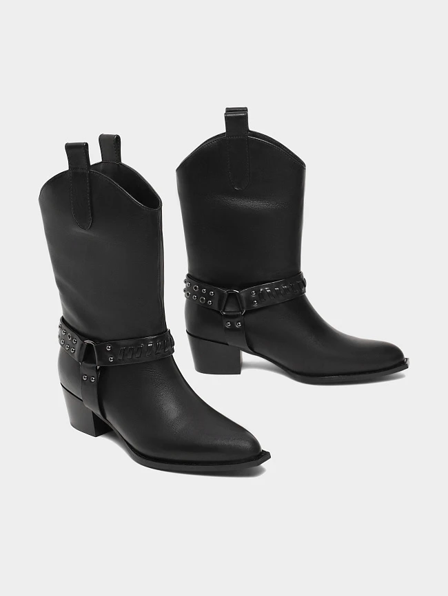 Сапоги женские демисезонные, цвет черный, натуральная кожа 642304 | 3