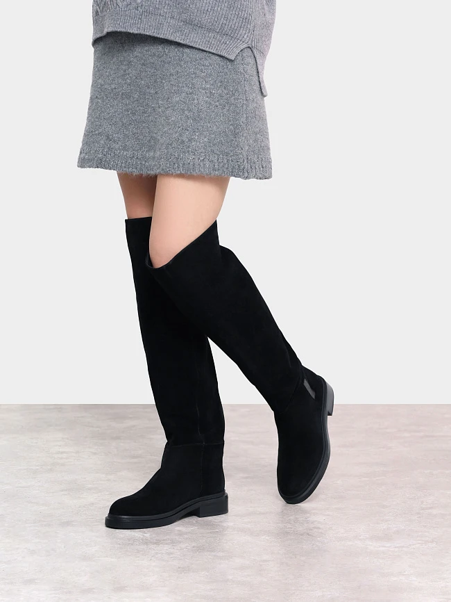 Ботфорты женские демисезонные, цвет черный, натуральный спилок 1820420 | 8