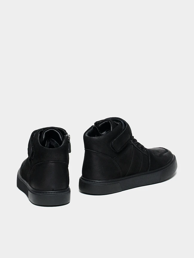 Кеды мужские зимние, цвет черный, натуральный нубук M253851M | 3