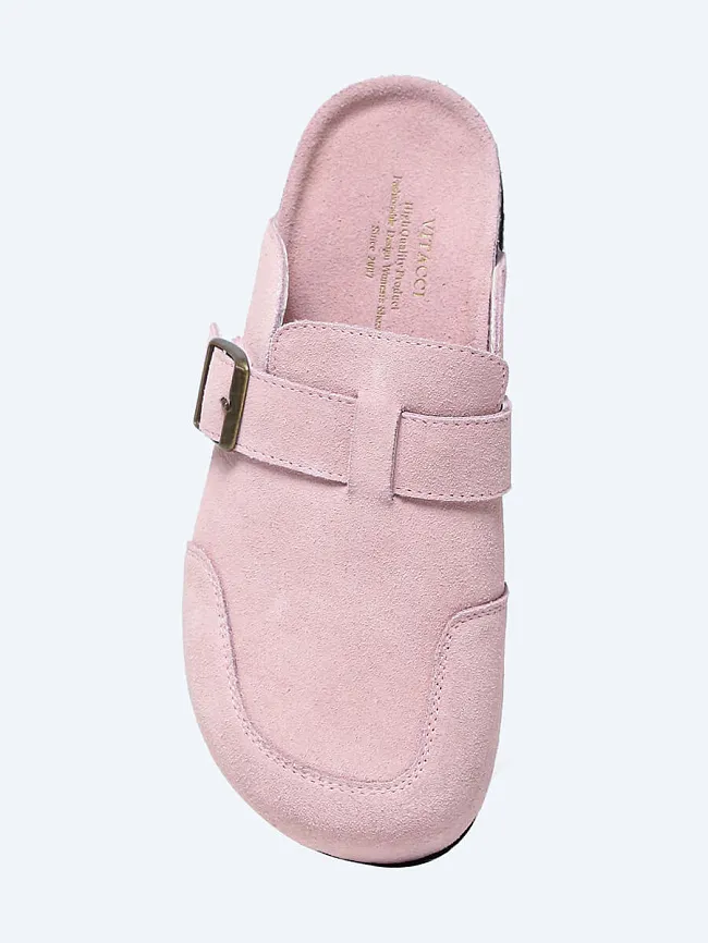 Сабо женские летние, цвет розовый, натуральный спилок 7210136 | 4