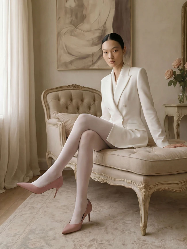 Туфли женские всесезонные, цвет пудровый, натуральная кожа 497498 | 9