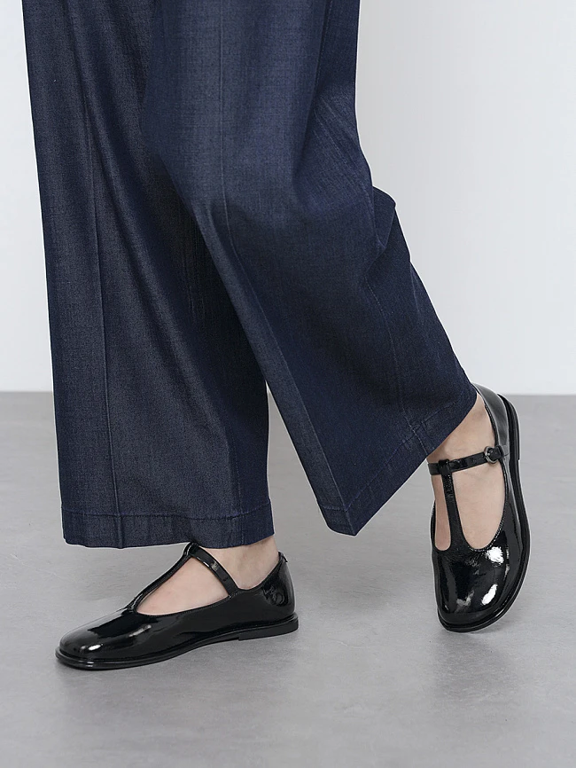 Балетки женские всесезонные, цвет черный, натуральная кожа и полимерные материалы 1849712 | 7