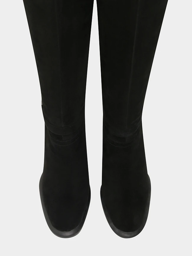 Ботфорты женские зимние, цвет черный, натуральный велюр 1820403M | 4